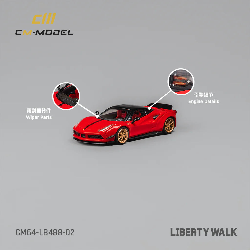 CM Model LBWK 458 Widebody 'Candy Apple Red' - CM64-LB488-02