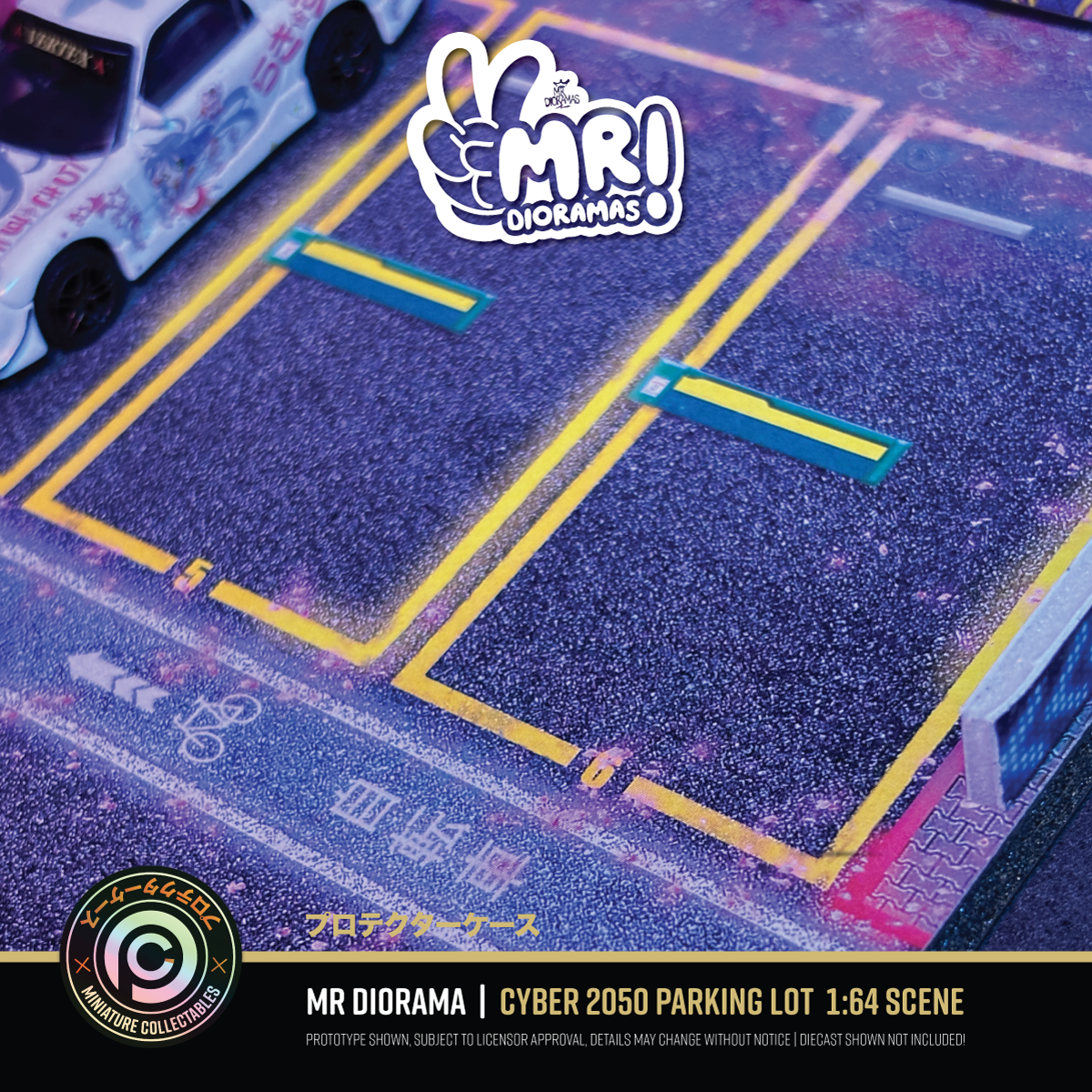 Mr Dioramas - Cyber 2050 Parking Lot Diorama Scene, New!