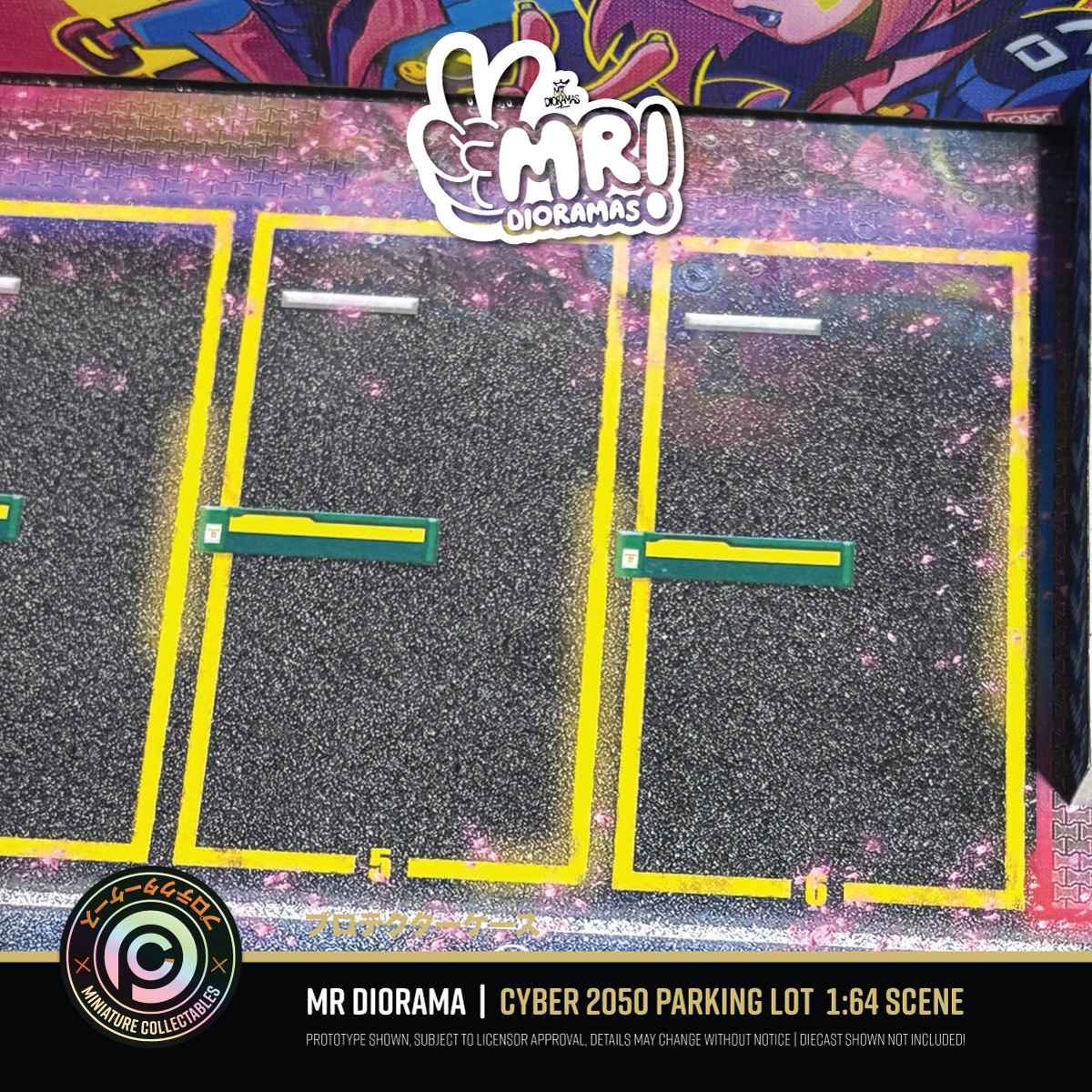 Mr Dioramas - Cyber 2050 Parking Lot Diorama Scene, New!