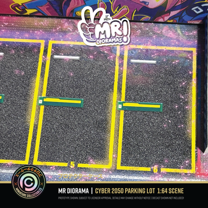 Mr Dioramas - Cyber 2050 Parking Lot Diorama Scene, New!