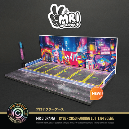 Mr Dioramas - Cyber 2050 Parking Lot Diorama Scene, New!