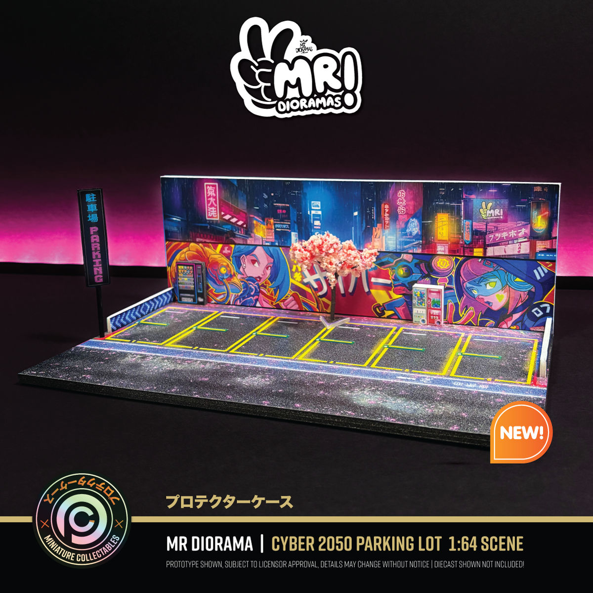 Mr Dioramas - Cyber 2050 Parking Lot Diorama Scene •NEW PREORDER•