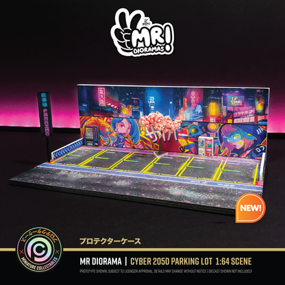 Mr Dioramas - Cyber 2050 Parking Lot Diorama Scene •NEW PREORDER•