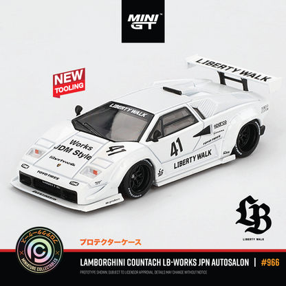 Modellino Auto MiniGT 1/64 Lamborghini Countach LB-WORKS Tokyo Salon 2024 41 White Modellino Auto MiniGT 1/64 Lamborghini Countach LB-WORKS Tokyo Salon 2024 41 White