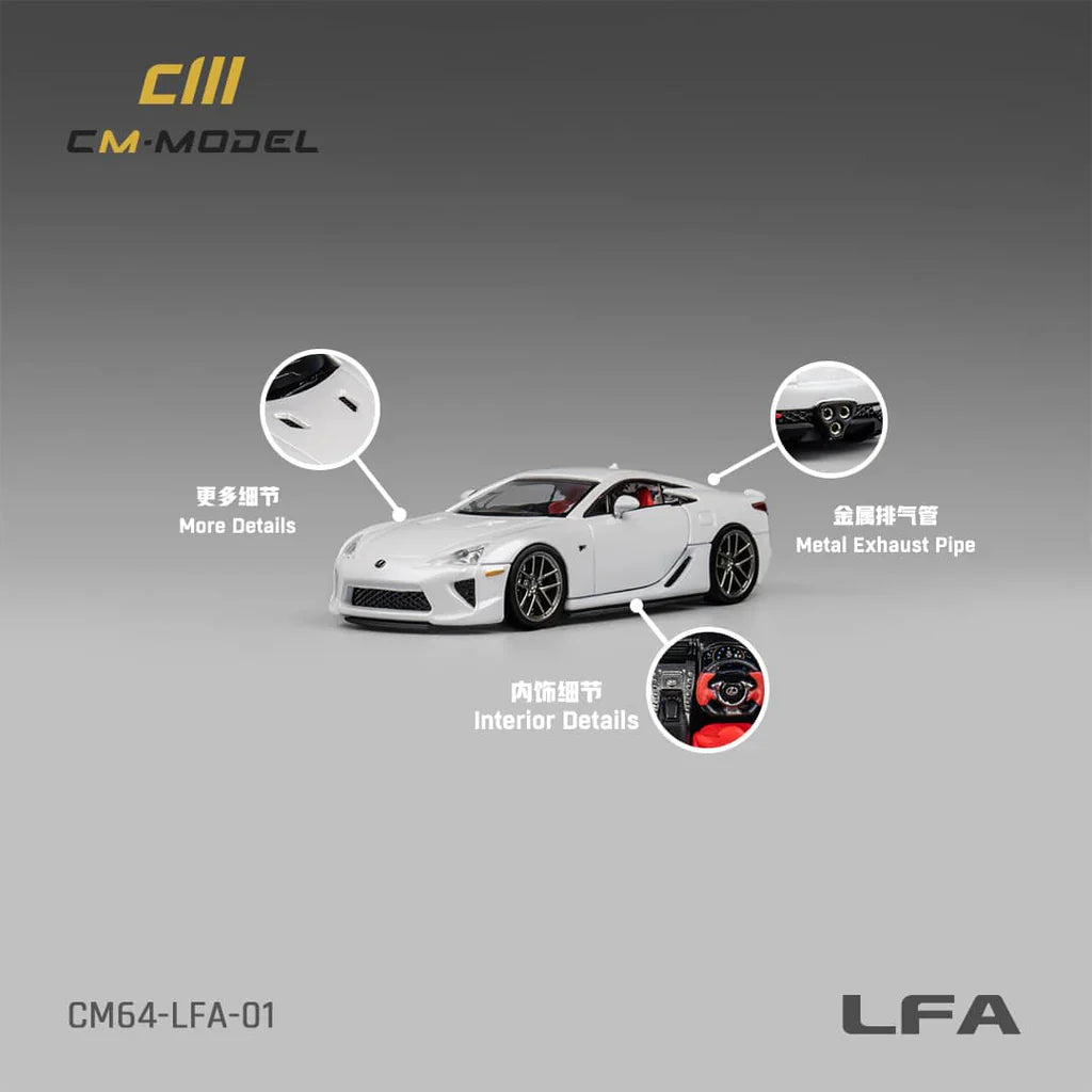 CM Model Lexus LFA 'Metallic Pearl White' - CM64-LFA-01