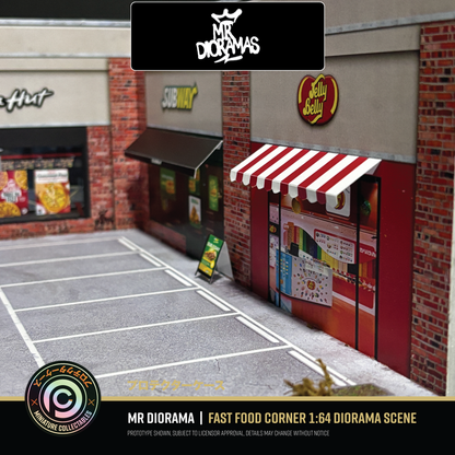 Mr Dioramas - Fast Food Corner Diorama Scene
