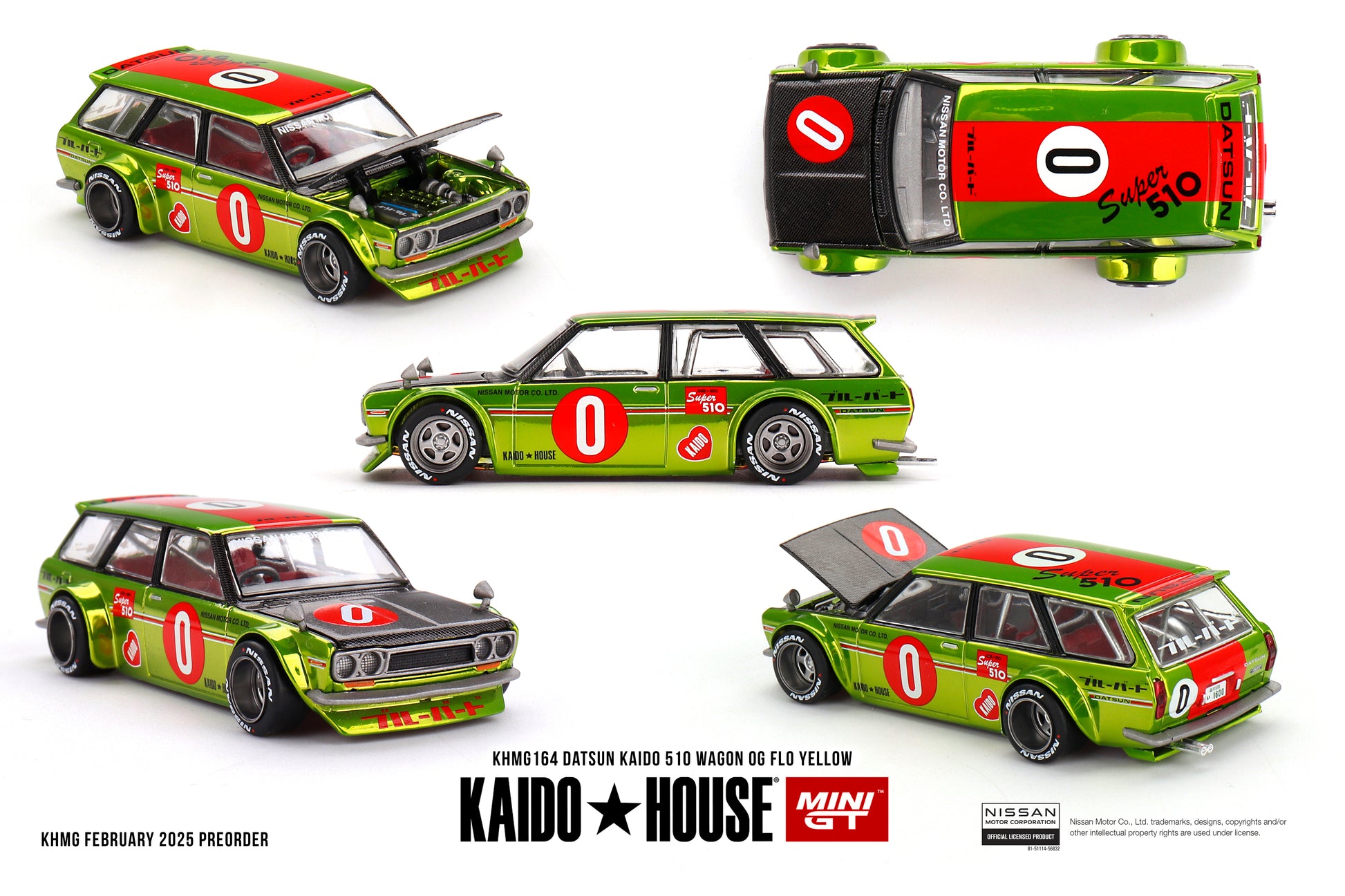 KHMG164 Datsun Kaido 510 Wagon OG Flow Yellow – Pre-order now at miniaturecollectables.au