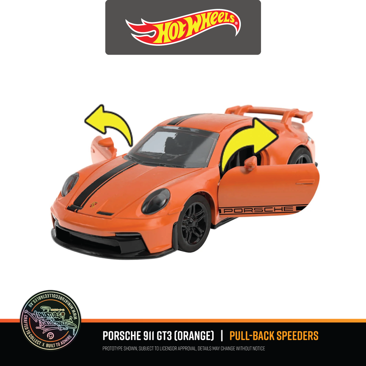 Hot Wheels Pull-Back Speeders - Porsche 911 GT3