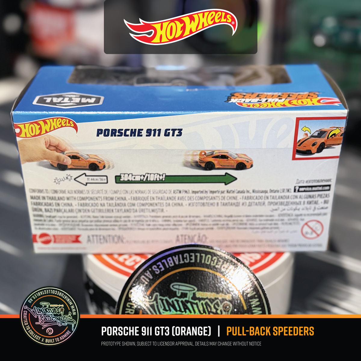 Hot Wheels Pull-Back Speeders - Porsche 911 GT3